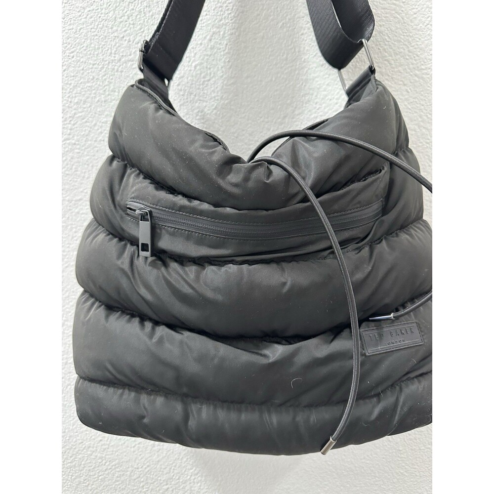 Ted Baker London Black Quinio Puffer Drawstring Shoulder Bag Adjustable Strap